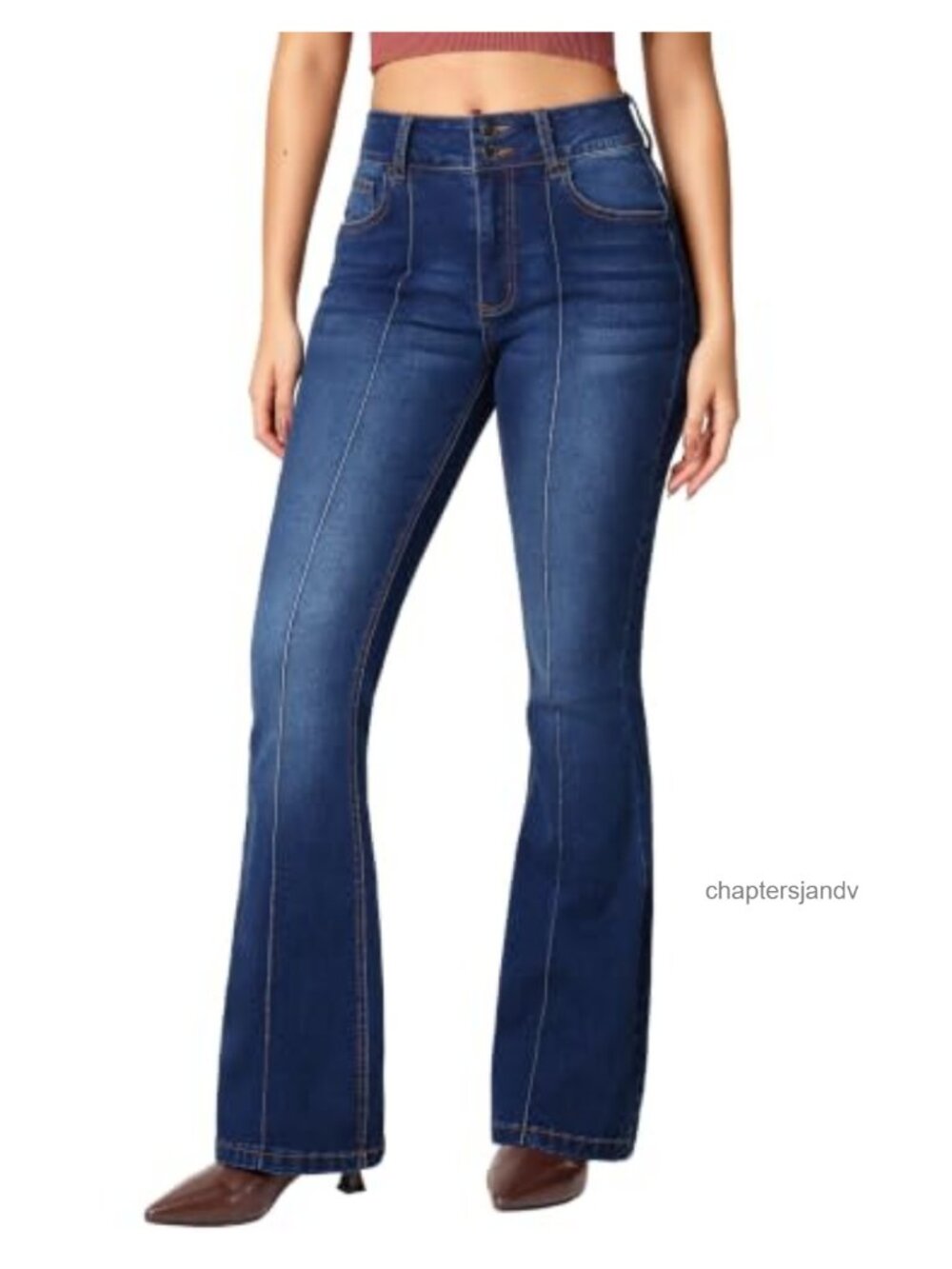 Stretchy Bootcut Jeans Mid Rise 5-Pocket Denim